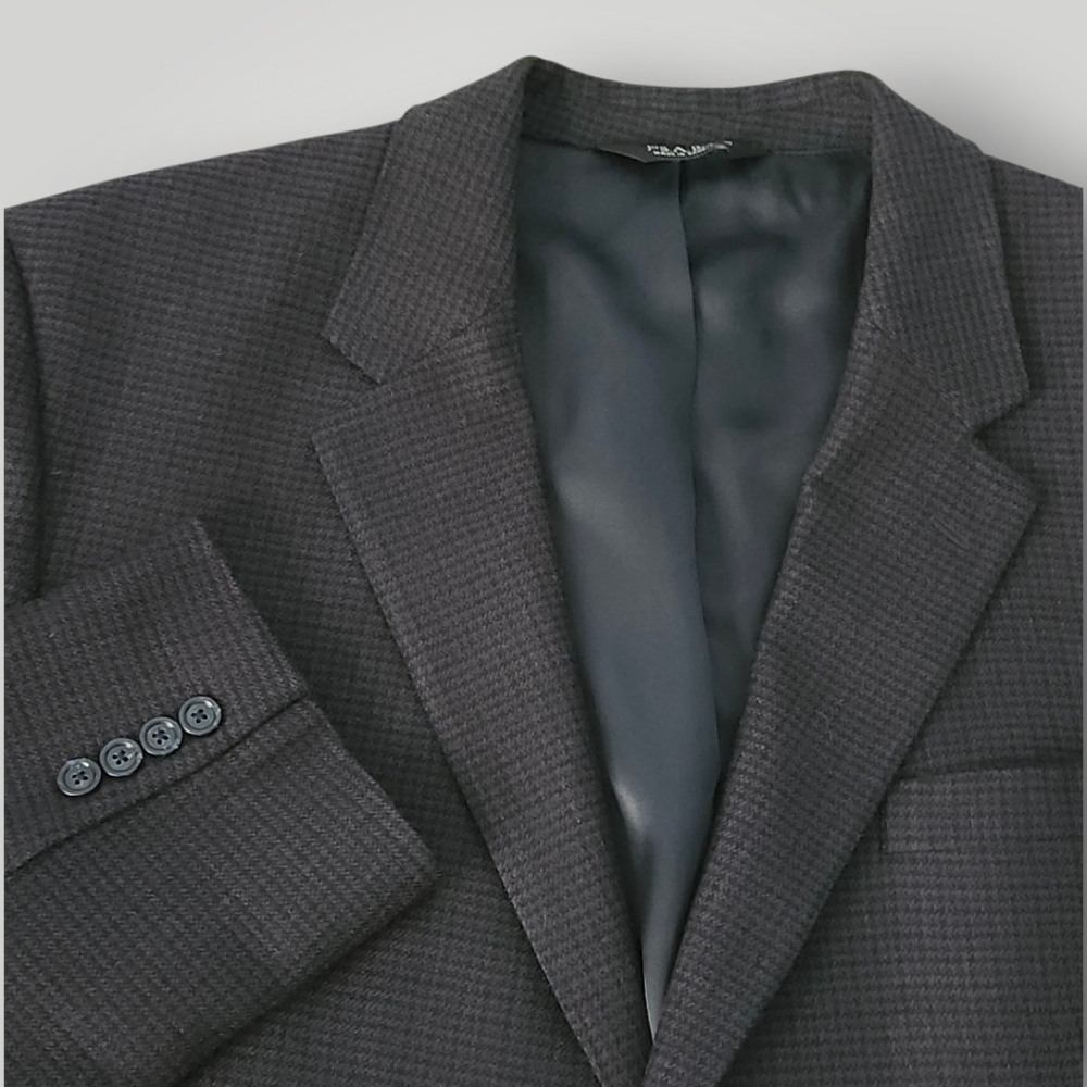 Jos A Bank Mens 46L Black 100% Wool Two Button Blazer Sport Coat Quiet Luxury - Picture 2 of 13